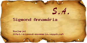 Sigmond Annamária névjegykártya