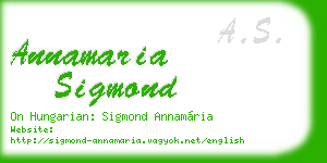 annamaria sigmond business card